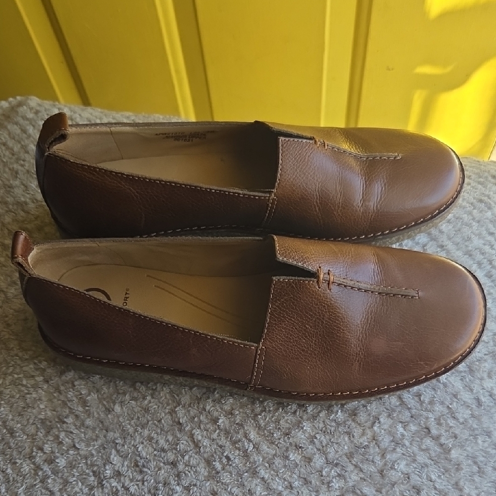 🤎 Rockport Women's Brown Leather Slip-On Loafers - Picture 3 of 6